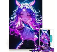 Magical Samurai Girl Anime 1000 Piece Jigsaw Puzzles for Teenagers Jigsaw Brain Logic Stress Free Family Fun Santa Surprise (50x75cm)
