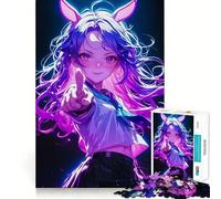 Magical Samurai Girl Anime 1000 Pieces Jigsaws Adults Puzzles Gifts Sharp Thinking Cozy Fun Fun Activity Game Night (38x26cm)