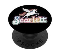 Magical Scarlett Unicorn Girl First Name Design PopSockets Adhesive PopGrip