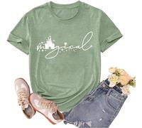 Magical Shirt for Women Magic Kingdom Tshirt Cute Castle Graphic Tees Family Vacation Shirts Short Sleeve Casual Tops