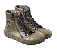 Magical Shoes Barefoot Lined Lace-Up Winter Boots for Men and Women - Minimalist Half Boots, Leather Shoes, Alaskan Buffalo Green, Size 6