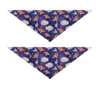 Magical Sleeping White Cat Kois Fish 2 Pack Bulk Dog Bandanas Pet Bandanas Scarf Pet Holiday Set for Dogs Cats