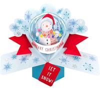 Magical Snowman Snowglobe Christmas Pop Up Greeting Card XPOP073