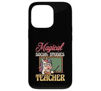 Magical Social Studies Teacher Funny Unicorn Back To School Case for iPhone 13 Pro