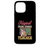 Magical Social Studies Teacher Funny Unicorn Back To School Case for iPhone 13 Pro Max