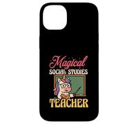 Magical Social Studies Teacher Funny Unicorn Back To School Case for iPhone 14 Plus