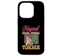 Magical Social Studies Teacher Funny Unicorn Back To School Case for iPhone 14 Pro