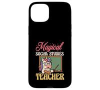 Magical Social Studies Teacher Funny Unicorn Back To School Case for iPhone 15 Plus