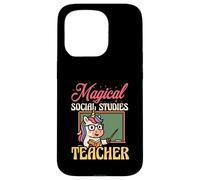 Magical Social Studies Teacher Funny Unicorn Back To School Case for iPhone 15 Pro
