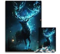 Magical Stag Spirit JigsawPuzzle 1000 Pieces for Adults Wooden Jigsaw Brain Challenge Game for Teenagers Family Interaction 1000 PCS(75x50cm)