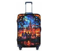 Magical Stained Glass Castle Travel Luggage Covers - Elasticity Suitcase Covers Protector for Luggage 18-32 Inch