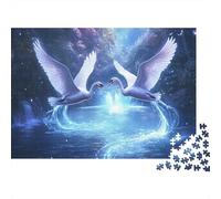 Magical Swan Flight 1000 Piece Jigsaw Puzzles Two Swans Flying Sky for Adult Educational Game Beautiful Decoration Challenge High Difficulty Male And Female Birthday 52x38cm/1000pcs Gifts