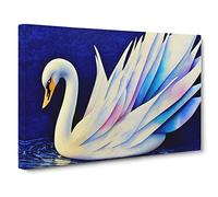 Magical Swan Vol.1 Canvas Print | Gallery Wrapped 30mm Frame Wall Art | 30x20 inches | Ready to Hang | Contemporary Bird Picture | Living Room Bedroom Lounge Office