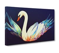 Magical Swan Vol.2 Canvas Print | Gallery Wrapped 30mm Frame Wall Art | 30x20 inches | Ready to Hang | Contemporary Bird Picture | Living Room Bedroom Lounge Office