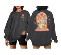 Magical Sweatshirt Women Beauty Belle Princess Sweater Cute Romantic Magic Family Vacation Long Sleeve Top, Gray, S