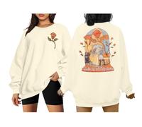 Magical Sweatshirt Women Beauty Belle Princess Sweater Cute Romantic Magic Family Vacation Long Sleeve Top, Apricot, XL