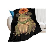 Magical Toad Witch Decorative Plush Throw Blanket Soft Cozy Flannel Blankets for Couch Sofa Bed