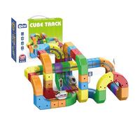 Magical Track Train, USB Rechargeable 3D Building Tracks, Cube Rails & Signs, STEM Educational Toys for Ages 4-8 (123pcs)