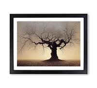 Magical Tree Framed Print | A4 Black Framed Wall Art | Ready to Hang | Modern Floral Picture | Living Room Bedroom Lounge Office