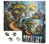 Magical Tree House Puzzles for Adults 1000 Pieces Treehouse 1000 Piece Puzzle Adult and Adolescent Family Toy Funny Challenging Puzzles for Home Bedroom Hallway Decoration Size: 70x50cm