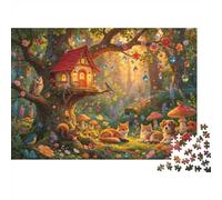 Magical Treehouse Jigsaw Puzzle 1000 Piece Recyclable Fairy Tale Forest Jigsaw Puzzles Puzzle Game Props Fun And Challenging Family Game Great Gift Idea 38x26cm/1000pcs