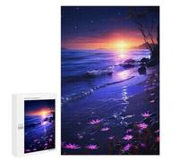 Magical Twilight Beach Scene - Displayable Picture Puzzle, 1000 PCS, Mindful Gift for Adults - for Relaxation at Home