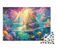 Magical Underwater Castle And Colorful Fish 1000Pc Jigsaw Puzzle Underwater World Educational & Challenging, Gift for All 70x50cm/1000pcs