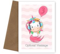Magical Unicorn 3rd Birthday Card for Girl â€“ An Adorable 3 Year Old Birthday Card for a Daughter, Granddaughter, or Niece!, 3rd Bday, Unicorn Wearing Headphones