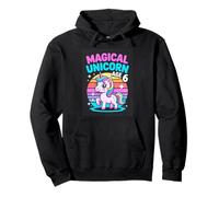Magical Unicorn Age 6 Rainbow Birthday Girl Pullover Hoodie