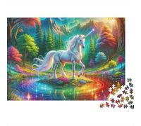 Magical Unicorn Fantasy 1000 Pieces Puzzle ForAdults Kids Beautiful View Unicorn Enchanted Forest Home Decoration Educational Game Gifts Puzzles for Adults Jigsaw Puzzles for Adults 52x38cm/1000pcs