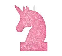 Amscan 171929 - Magical Unicorn Kids Birthday Party Glitter Cake Candle - 8cm x 13cm