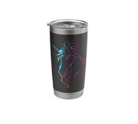 Magical Unicorn Head Gradient Line Art Design Stainless Steel Insulated Tumbler