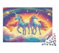 Magical unicorn motif 1000 piece paper jigsaw puzzle for adults Educational unicorn image puzzle Brain boosting decor gift 38x26cm/1000pcs