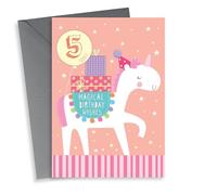 Magical Unicorn Wishes 5th birthday card