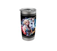 Magical Unicorn with a Beautiful Woman Stainless Steel Insulated Tumbler