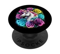 Magical unicorn with roses PopSockets Adhesive PopGrip