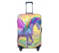 Magical Unicorns and Fairies Rainbows, Flowers Elastic Travel Luggage Cover Suitcase Protector, Print Suitcase Baggage Cover Anti-Scratch