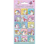 Magical Unicorns Captioned Sparkly Reusable Stickers | Perfect for Craft Activities for Children and Adults | Reusable on Non-Porous Surfaces