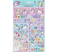 Magical Unicorns Mega Sticker Pack | Three Types of Stickers (Around 150 Total) | Reusable on Non-Porous Surfaces, Pink