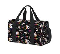 Magical Unicorns Sports Duffel Bag Unicorns Print Weekend Overnight Bag Tote Holdall Casual Travel Gym Duffel Bags for Kids Girls Boys Women Men