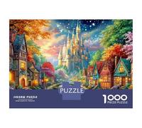 Magical Village by A Fairy-tale Castle 1000 Piece Jigsaw Puzzle European Town Perfect Present for Boys, Girls, Men & Women 52x38cm/1000pcs