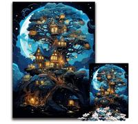 Magical Village in A Tree Jigsaw Puzzles for Adults 1000 Jigsaw Puzzles for Adults Challenging DIY Brain Teaser for Teenagers 1000 PCS(38x26cm)