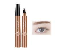 Magical Waterproof Brow Pen, Hair Stroke Eyebrow Pen, Eyebrow Contouring Pen, 4 Tipped Precise Brow Pen, Microblading Eyebrow Pen 4 Fork Tip (Light Brown)