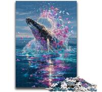 Magical Whale 1000 Piece Jigsaw Puzzles for Adults Gifts,Challenging Game And Family Play for Is Ideal As A Gift for The Whole Family (38x26cm)