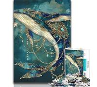 Magical Whale Adult Jigsaw Puzzles 1000 Pieces,Staycation Kill Time Every Piece Is Unique - Challenging Family Fun Game 38x26cm