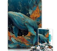 Magical Whale Jigsaw Puzzles 1000 Pieces for Adults Teens,Help The Brain Exercise Addictive Toys to Cultivate Patience Parent-child Interaction 38x26cm