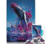 Magical Whale Jigsaw Puzzles for Adults Teenagers Jigsaws Puzzle,Help The Brain Exercise Addictive Toys to Cultivate Patience Parent-child Interaction (38x26cm)