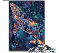 Magical Whale Jigsaw Puzzles for Teenagers 1000 Piece Puzzle, Stress Reliever Staycation Kill Time with Matching Poster And Trivia Sheet (50x75cm)