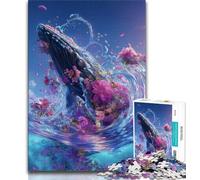 Magical Whale Jigsaws 1000 Pieces for Adults,Educational Game Challenge Toy Wall Decoration Unique Birthday And Xmas Gifts 38x52cm