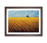 Magical Wheat Field Framed Print | A4 Walnut Framed Wall Art | Ready to Hang | Modern Nature Picture | Living Room Bedroom Lounge Office